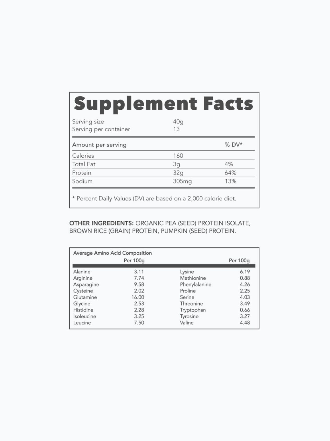 Pureblend Protein – Plant-Based Organic Pea Protein Powder – Form