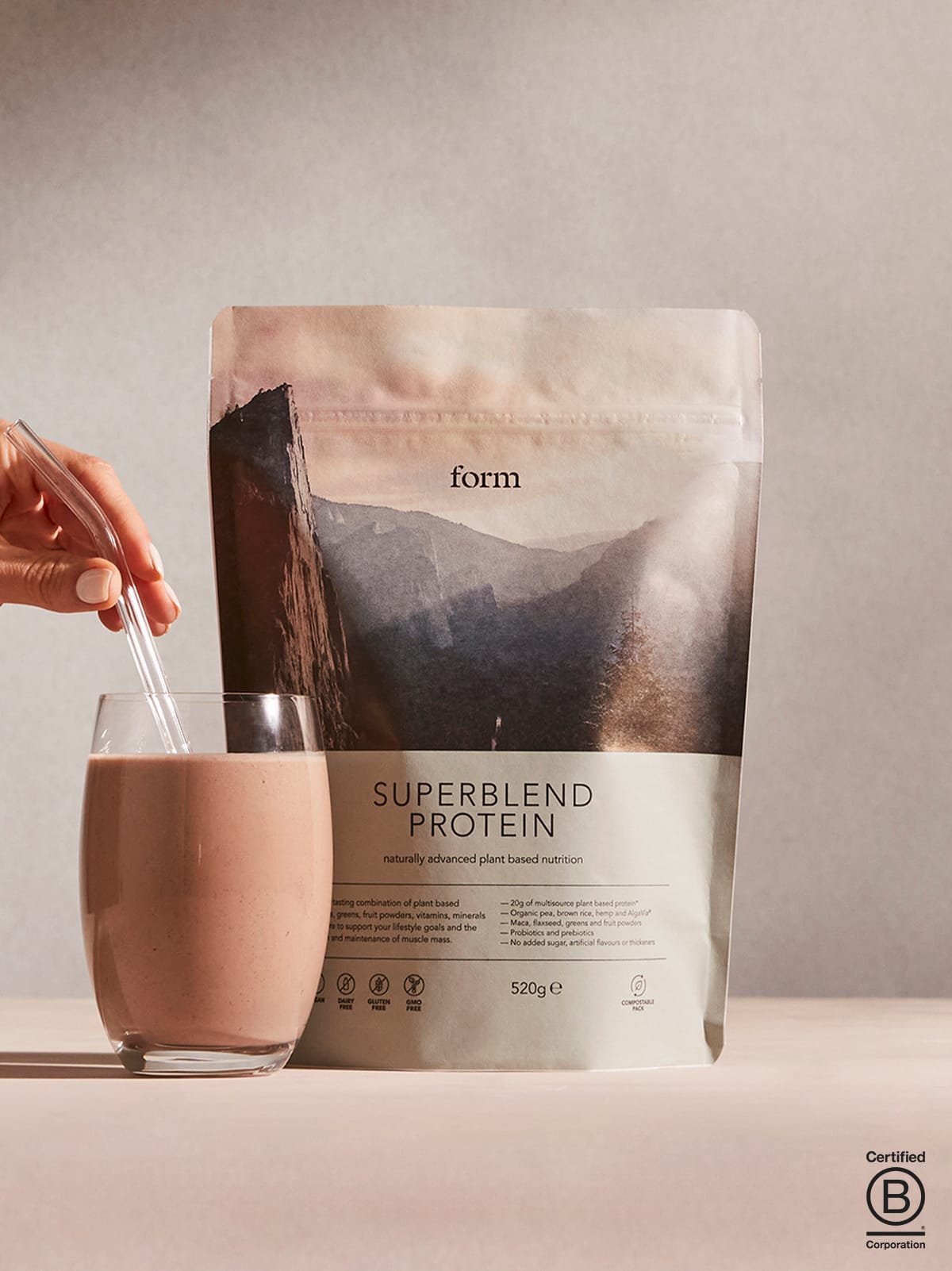SUPERBLEND PROTEIN - Chocolate Salted Caramel flavor protein powder by form